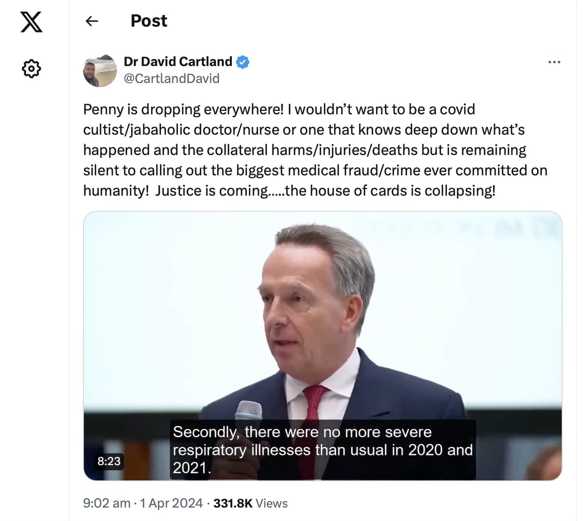 ‘COVID Was A Lie, An Illusion Created by Government to Take Complete Control’ & ‘The Penny Is Dropping Everywhere!’