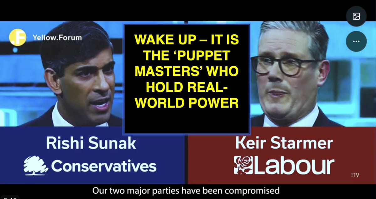 WAKE UP – IT IS THE ‘PUPPET MASTERS’ WHO HOLD REAL-WORLD POWER