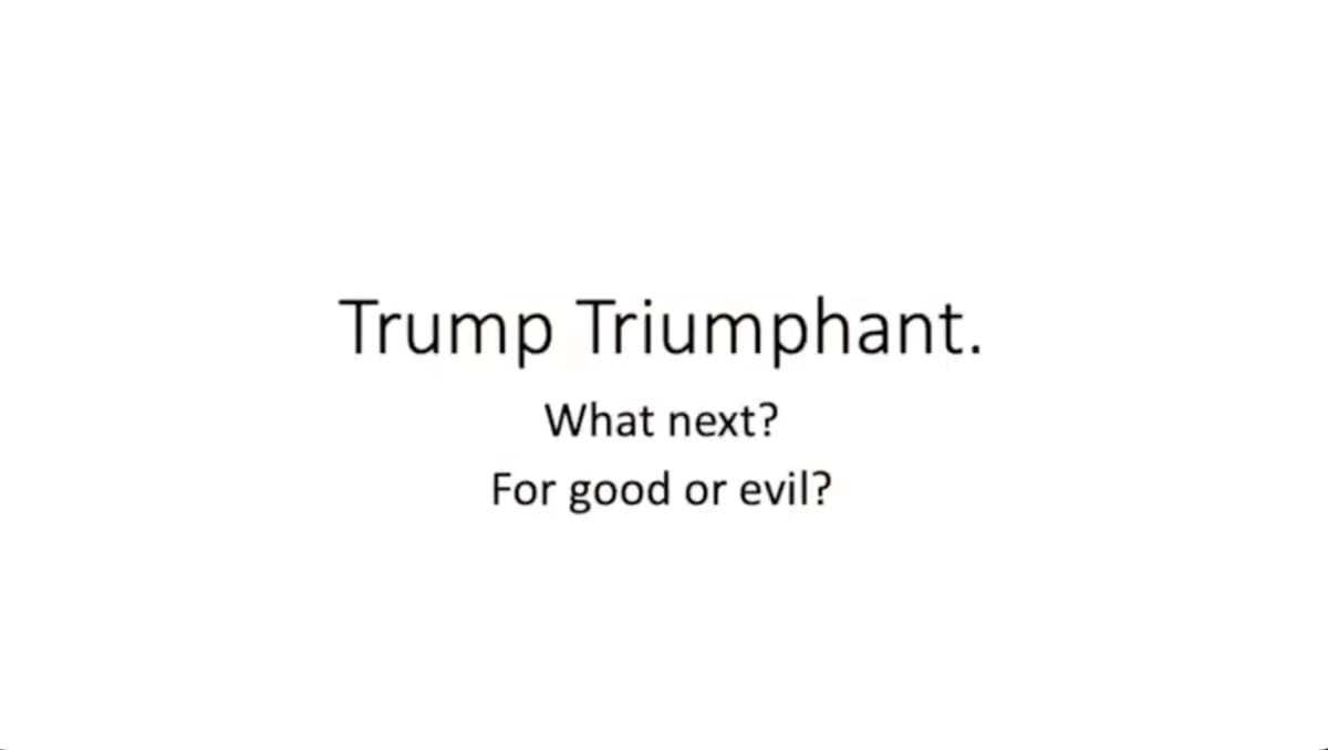 TRUMP TRIUMPHANT OR RISE OF THE ANTI-CHRIST? - sorry first attempt at including the video didn't upload correctly